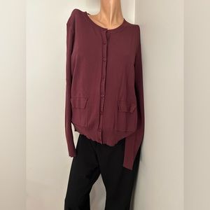 Banana Republic Burgundy Button-Up Cardigan